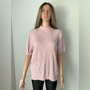 Alia Light Pink Textured Women's Blouse Sz XL